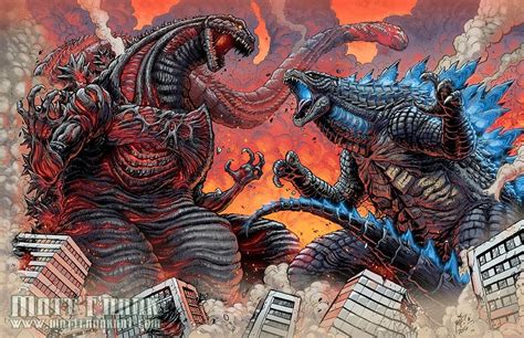 Shin Gojira Vs Legendary Godzilla By Matt Frank Godzilla