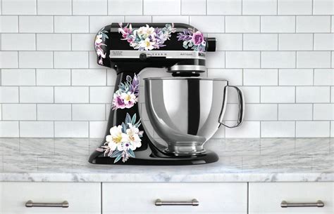 Lily And Purple Flower Mixer Decals Watercolor Floral Decals Etsy