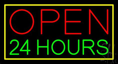 Open 24 Hours Led Neon Sign 24 Hours Open Neon Signs Everything Neon