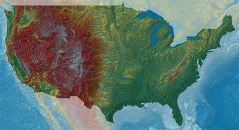 Relief Map Of The Contiguous United States Relief Map Painting Map