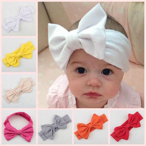 Baby Infant Christmas Bow Headbands Girl Cotton Headband Children Hair