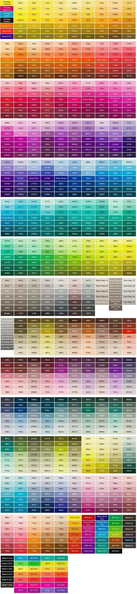 Pantone Color Chart Pantone Matching System Color Chart Pms Colors