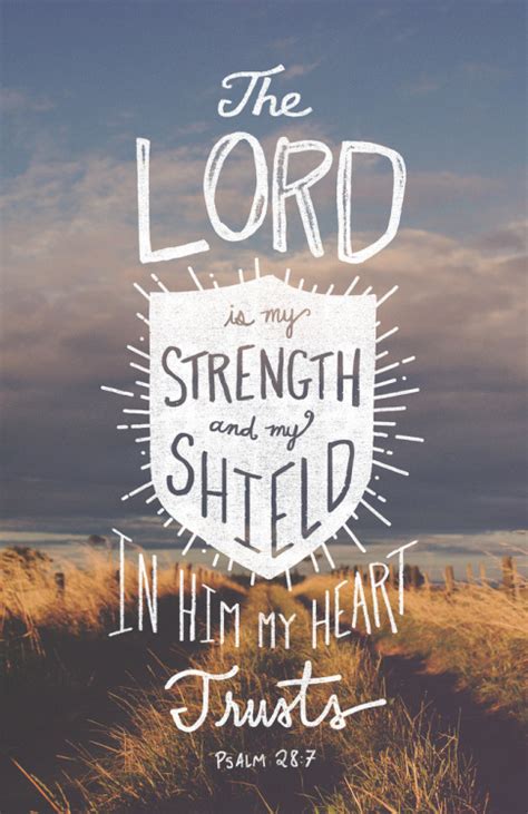 His Word Typographic Verses • The Lord Is My Strength And My Shield