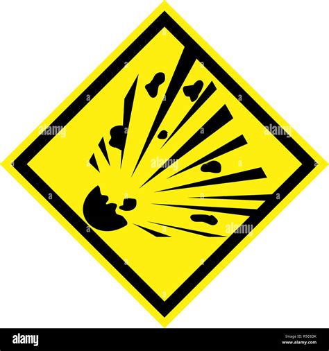 Señal De Peligro Amarillo Con Sustancias Explosivas Símbolo Fotografía