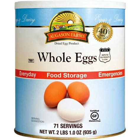 Augason Farms Dried Whole Egg Powder Certified Gluten Free No 10 Can