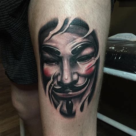 V for Vendetta Tattoo, Mask Tattoo, Guy Fawkes by jacques ...