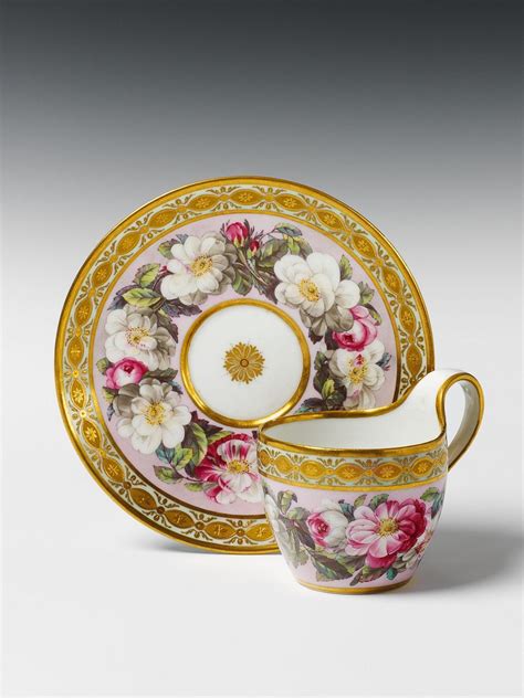 KPM Berlin Porcelain Roses Cup And Saucer 1810 Tea Cups Vintage