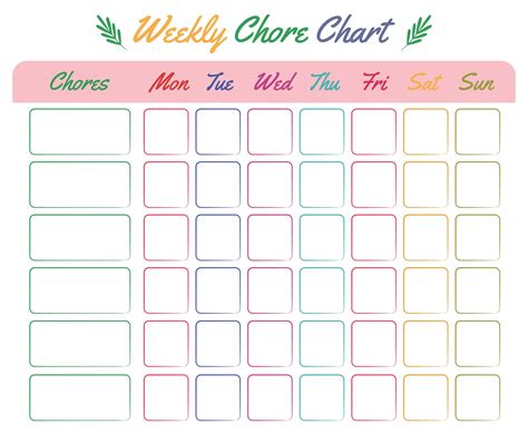 10 Best Blank Weekly Chore Chart Printable Templates Pdf For Free At