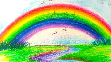 Rainbow Paintingrainbow Painting In Pastel Colourrainbow Painting