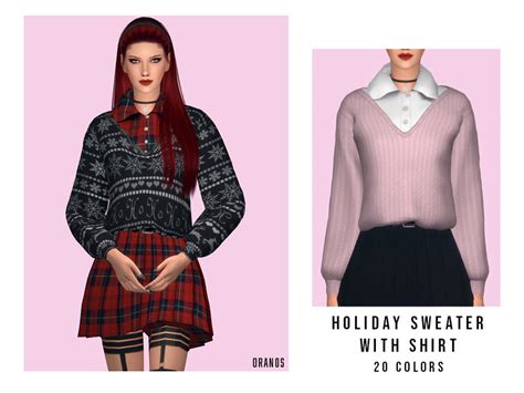 The Sims Resource Holiday Sweater With Shirt