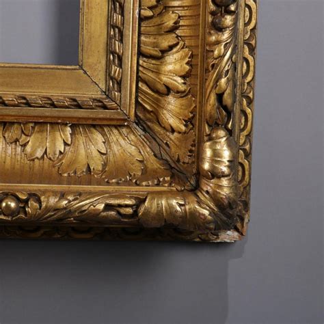 Oversized Antique First Finish Cove Molded Acanthus Giltwood Art Frame