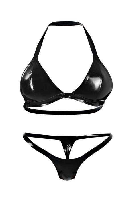 Latex Lingerie Latex Bra Micro Bikini