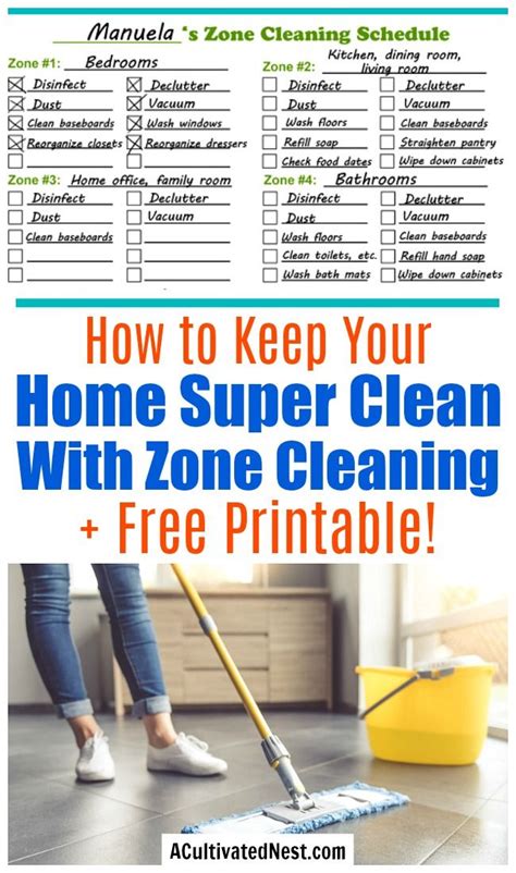 How To Do Zone Cleaning Free Printable Zone Cleaning Schedule Zone