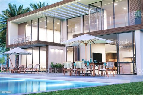 Modern Luxury House With Swimming Pool Stock Photo Download Image Now