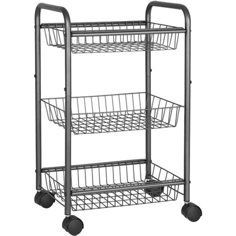 Shop the donny osmond collection today! Songmics 3-tier metal rolling cart on wheels with baskets ...