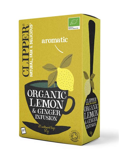 Organic Lemon Ginger Herbal Tea 20 Bags Clipper Healthy Supplies