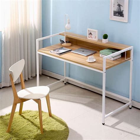 Study table with storage drawers. Simple desktop computer desk home office desk wood desk ...