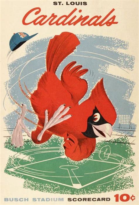 1958 St Louis Cardinals Print Vintage Baseball Poster Retro