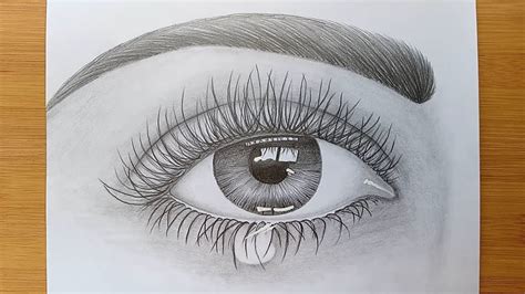 How To Draw An Eye With Teardrop For Beginnerspencil