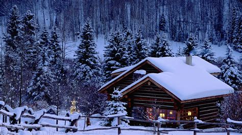 Choose from our professional christmas images including decorations, snow, presents or seasonal backgrounds. Christmas, Snow, Pine trees, Cabin HD Wallpapers / Desktop ...