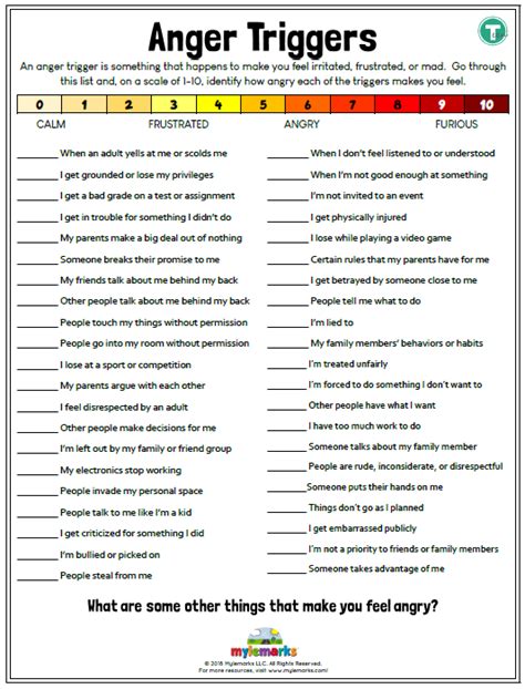 Free Printable Anger Management Worksheets For Kids Worksheets For