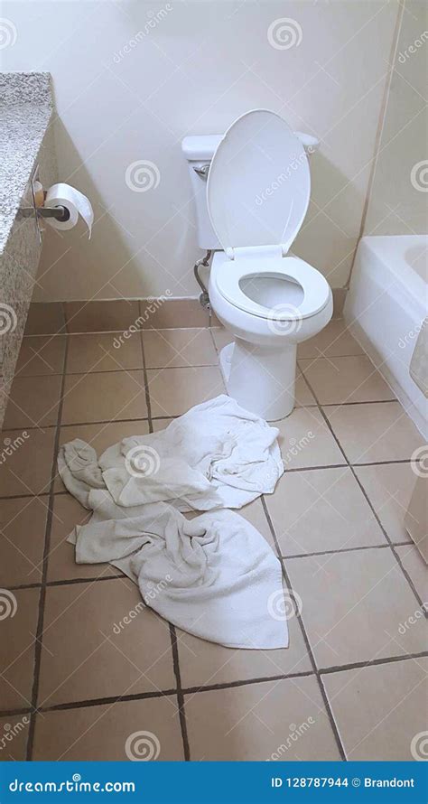 Dirty Bathroom Floor Stock Photo Image Of Commode Condo 128787944