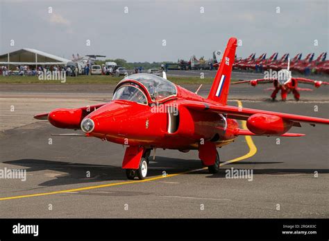 Red Gnat Display Team Folland Gnat T1 Jets Taxiing Out At Biggin Hill