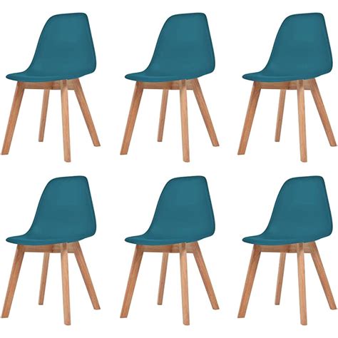 Modern Plastic Dining Chairs 6 Pcs Turquoiseshell Chairs