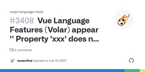 Vue Language Features Volar Appear Property Xxx Does Not Exist