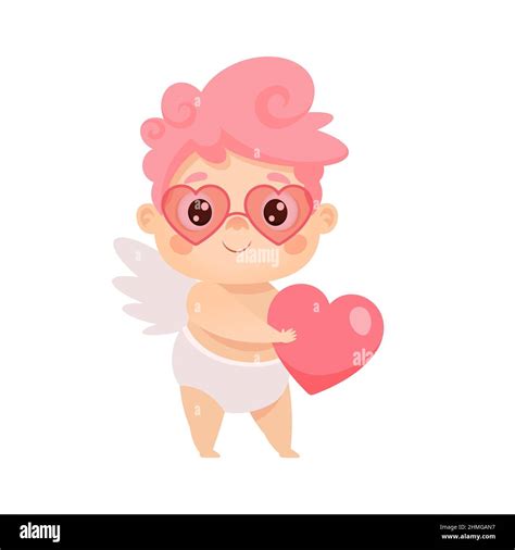 Cute Cupid With Heart Vector Cartoon Character For Valentines Day