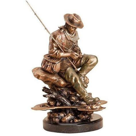 Fly Fisherman Bliss Sculpture Big Sky Carvers