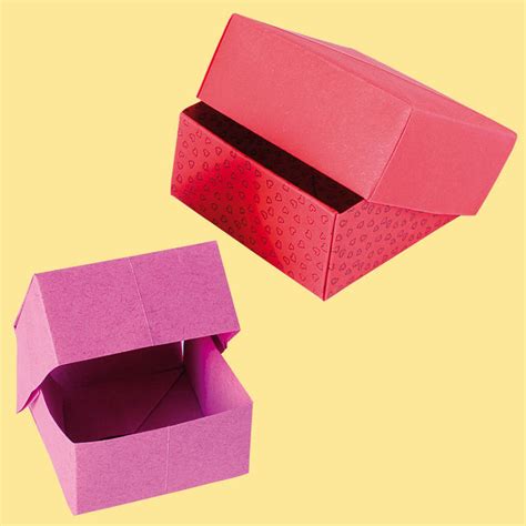Quadratisches (farbiges) blatt papier (für boden und deckel 2 blätter). Origami-Schachteln PDF Basteln, Malen, Lernen & Spielen ...