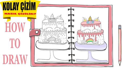 Once cakes are fully cooled, level them with a cake leveler. How to Draw a Unicorn Cake / Unicorn Pasta Çizimi Ve ...