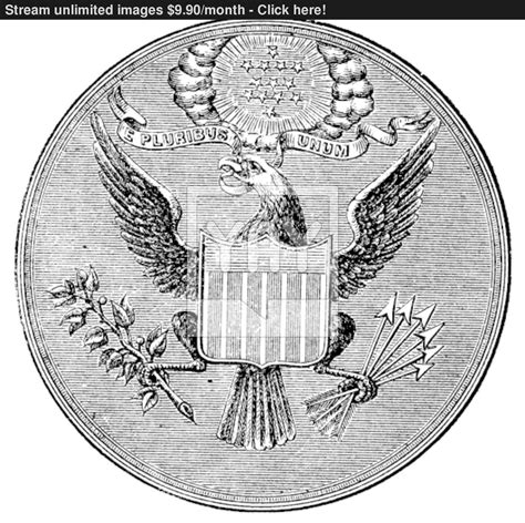 Great Seal Of The United States Of North America Vintage Engrav Vector