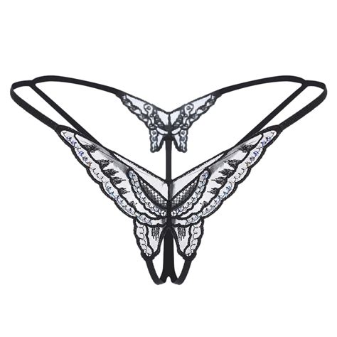 Sexy Lingerie Panties Women Lace Hollow Out Butterfly Shaped G String