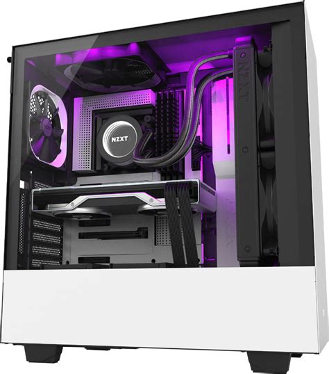 Customer Reviews Nzxt H I Compact Atx Mid Tower Case With Rgb Lighting Matte White Ca H I