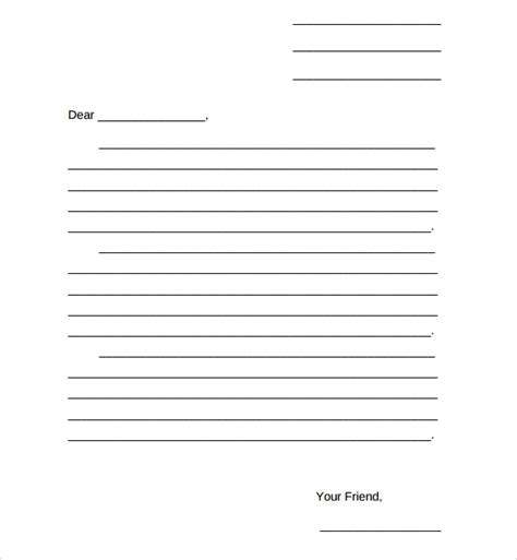 Free Printable Friendly Letter Template Printable Templates