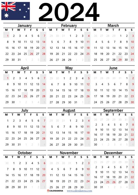 Free Printable 2024 Calendar Printable Calendar 2023 Australia