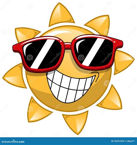 Cool Cartoon Sun Sunglasses Stock Vector Illustration Of Concept
