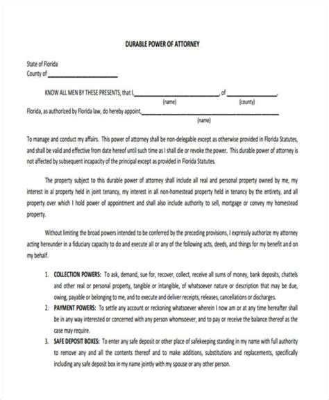 Free Printable Durable Power Of Attorney Printable Templates