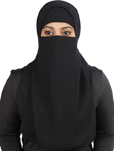 Ziya Long Saudi Niqab Nikab 2 Layers Burqa Hijab Face Cover Vei Lburka