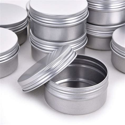 Healthcom 5 Ounce 12 Pack Screw Top Round Steel Tin Cans Aluminum Metal