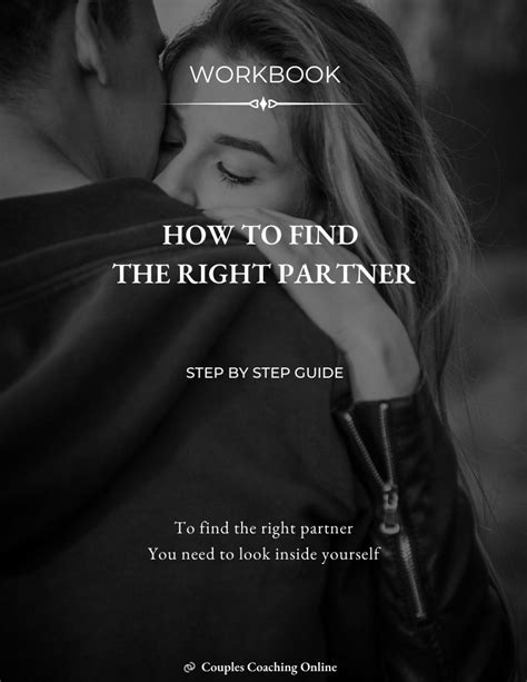 How To Find The Right Partner Workbook Couples Coaching Online