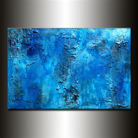 Paintings For Sale Original Thick Texture Blue Abstract