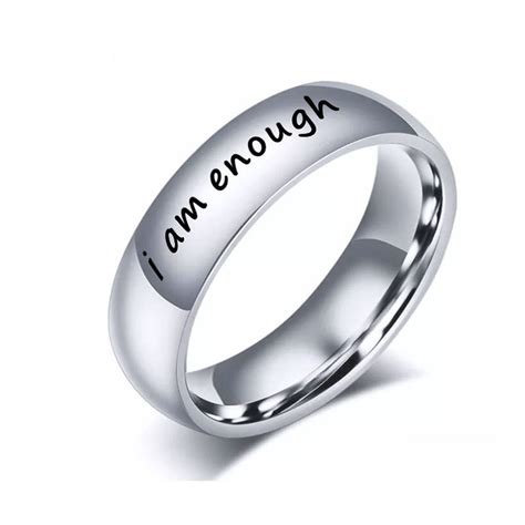 wholesale i am enough stainless steel men and women rings