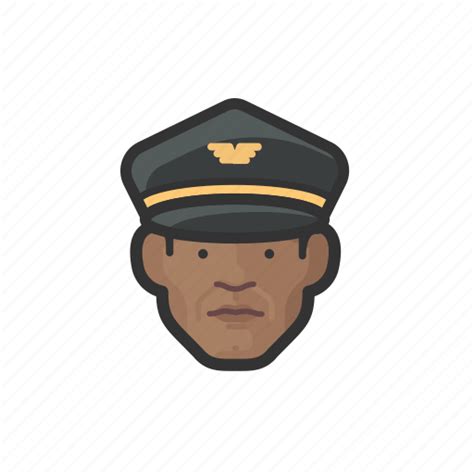 Airline Pilot Black Male Icon Download On Iconfinder