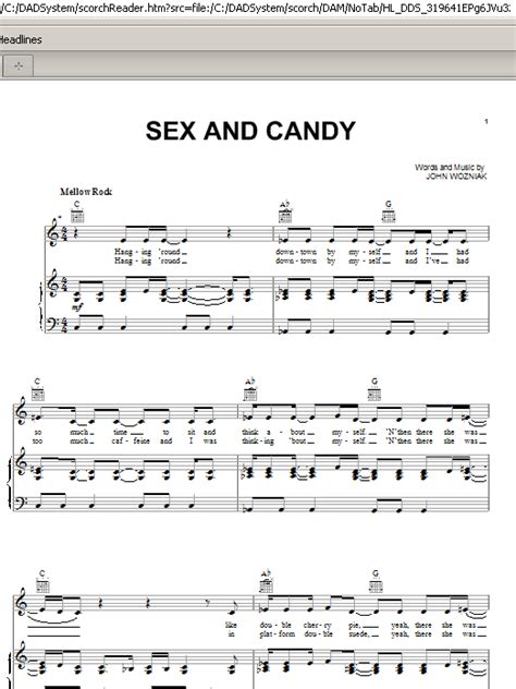 Sex And Candy Sheet Music Marcy Playground Piano Vocal And Guitar