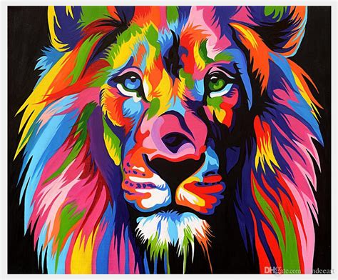 2020 Prints Art Modern Animal Abstract Lion Colorful