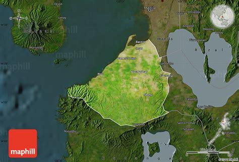 Satellite Map Of Cavite Darken