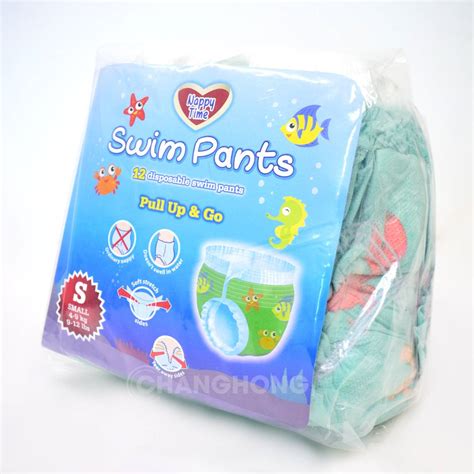 Nappy Time Swim Pants 12 Disposable Swimming Diapers 1 Pack S Size